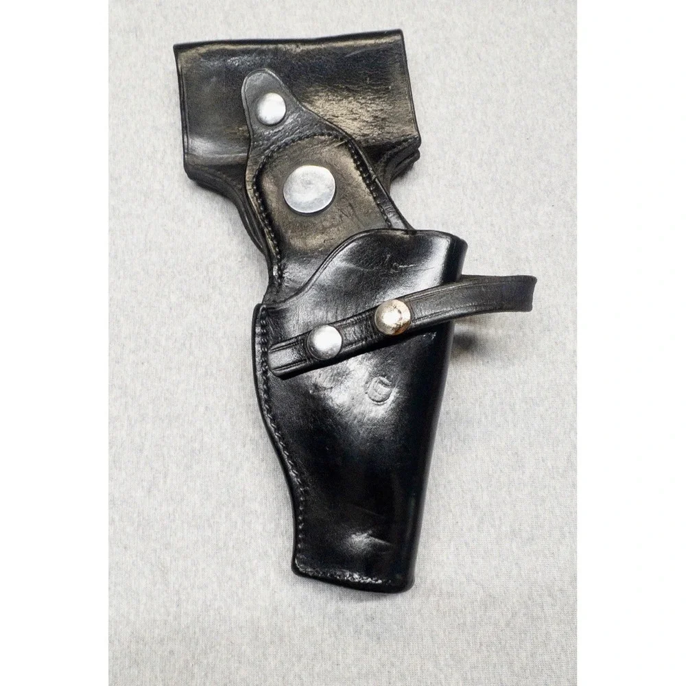 Vtg Safety Speed Black Leather Holster #41 Outdoors Utility Shooting Made In USA